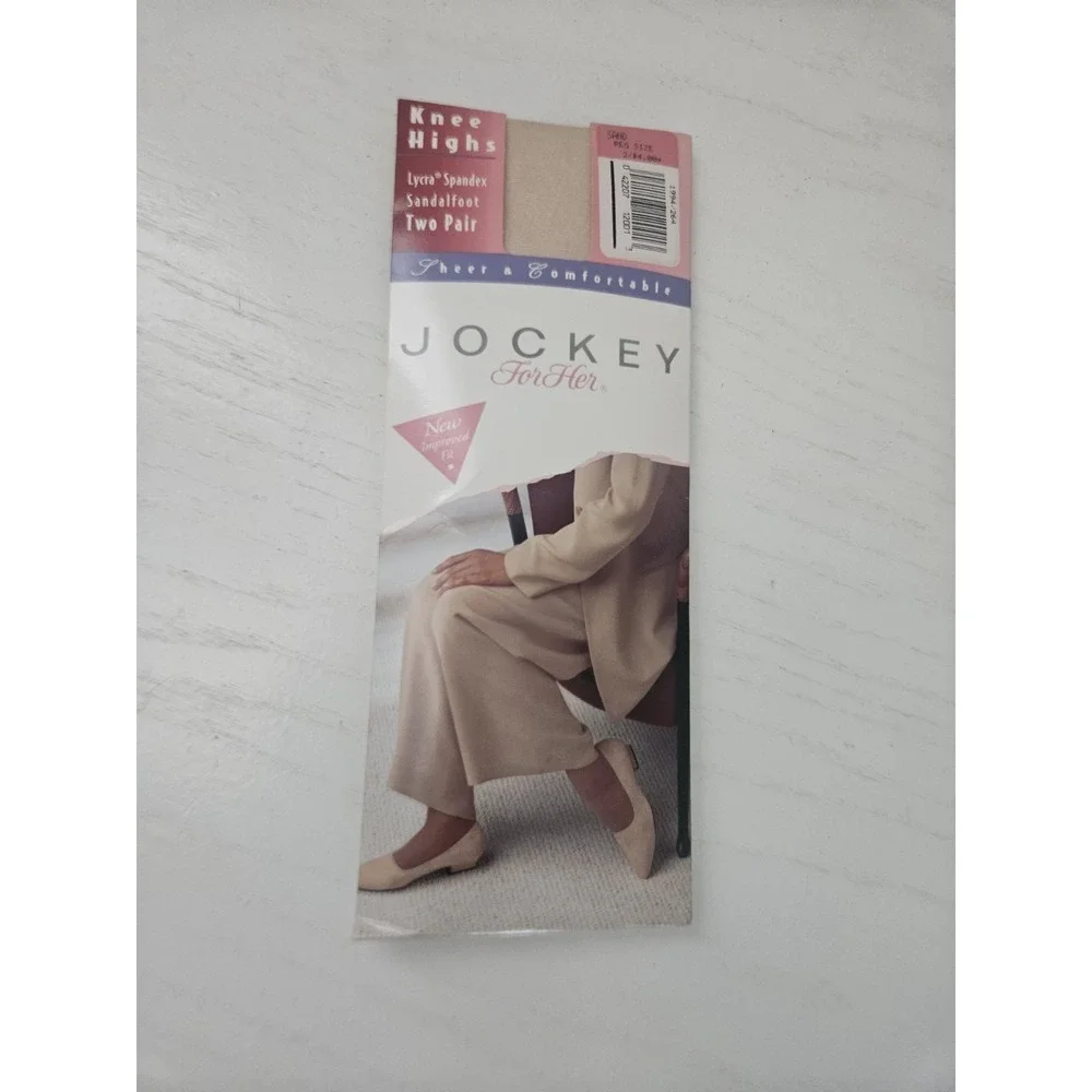 VTG Jockey Sheer And Comfortable Knee Highs Sand Reg 2‎ Pair Sandalfoot